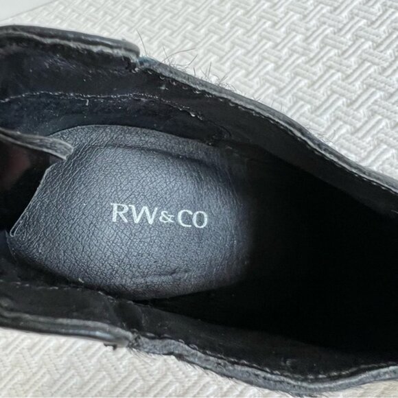 Rw&co. Western calf hair ankle boots heels booties leather black size 6 - Picture 4 of 15